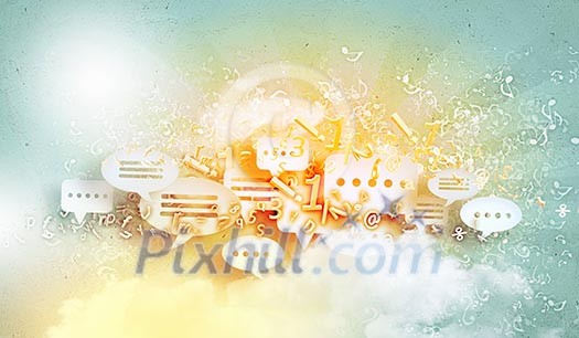 Abstract background image with music note symbols