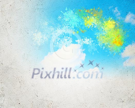 Abstract background image with colorful splashes and drops