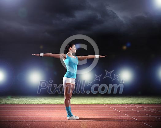 Image of young attractive sport woman exercising Image of young attractive sport woman exercising