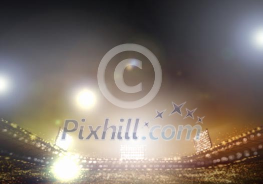 Image of stadium in lights and flashes Image of stadium in lights and flashes
