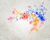 Abstract background image with colorful splashes and butterflies