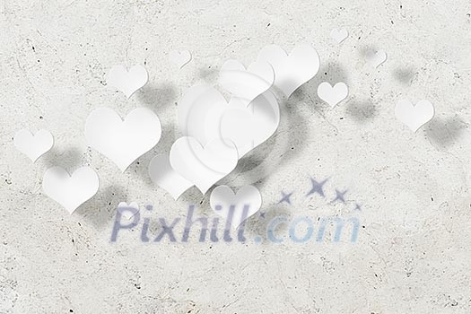 Background image with white hearts. Love concepts