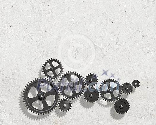 Background image with cogwheel elements. Mechanism concept