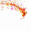 Abstract background image with colorful splashes and butterflies