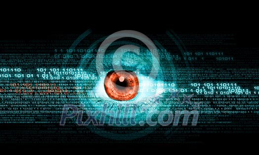 Close-up high-tech image of human eye. Technology concept Close-up high-tech image of human eye. Technology concept