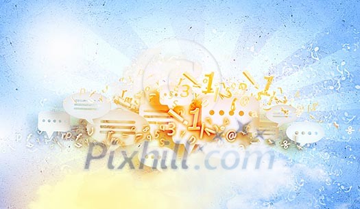 Abstract background image with music note symbols