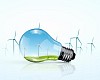 Electric bulb and windmill generators. Renewable energy concept