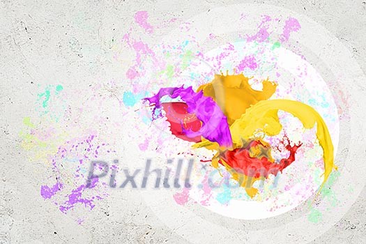 Abstract background image with colorful splashes and drops