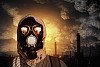 Image of man in gas mask. Ecology concept