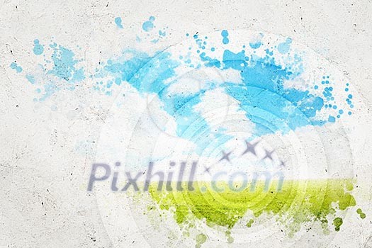 Abstract background image with sun rays and nature illustration