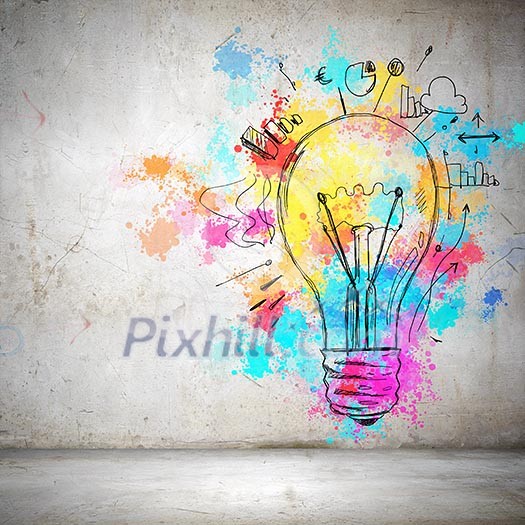 Background image with colorful splashes and drops Background image with colorful splashes and drops