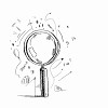 Sketch image of magnifier against white background