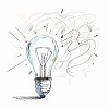 Sketch image of electric bulb. Idea concept