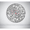 Round maze against white background. Solution idea