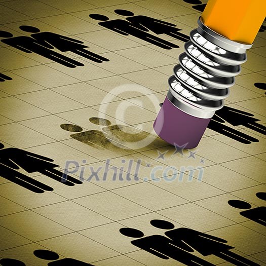 Pencil with rubber erasing image of businessman Pencil with rubber erasing image of businessman
