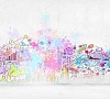 Background sketch image with buildings and urban scenes