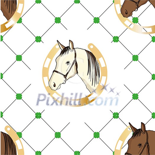 Seamless horse pattern vector eps background