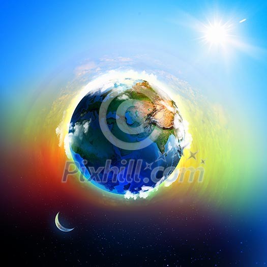 Image of planet Earth planet. Save our planet. Elements of this image are furnished by NASA