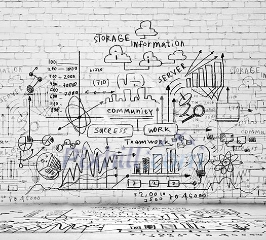 Sketch image with business ideas diagrams and graphs Sketch image with business ideas diagrams and graphs