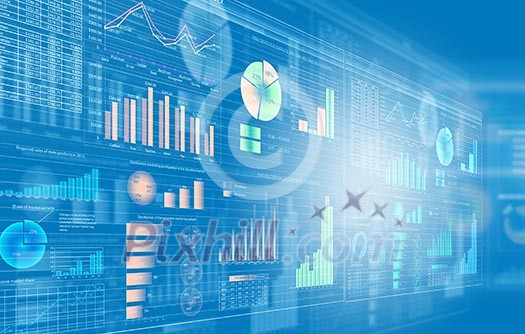 Background image with media screen. Diagrams and graphs Background image with media screen. Diagrams and graphs