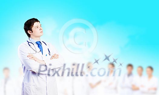 Image of male doctor with arms crossed on chest Image of male doctor with arms crossed on chest