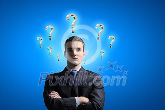 Image of confident businessman with arms crossed on chest Image of confident businessman with arms crossed on chest