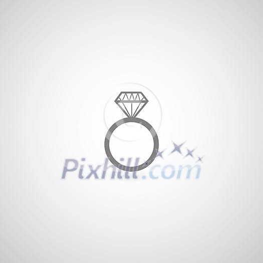 Diamond engagement ring vector symbol Diamond engagement ring vector symbol
