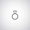 Diamond engagement ring vector symbol 
