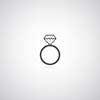 Diamond engagement ring vector symbol 