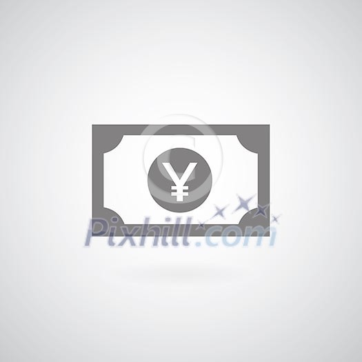 money symbol on gray background 