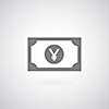 money symbol on gray background 