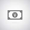 money symbol on gray background 