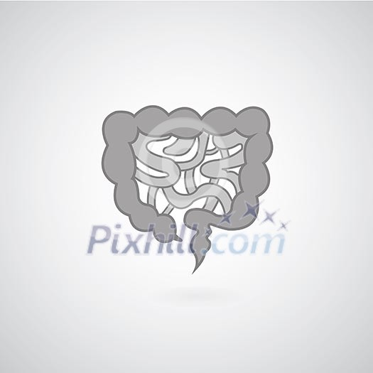 Intestines symbol on gray background Intestines symbol on gray background