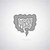 Intestines symbol on gray background 