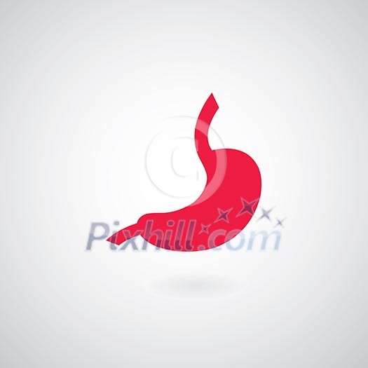 stomach symbol on gray background stomach symbol on gray background