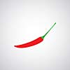 chili pepper symbol on gray background 