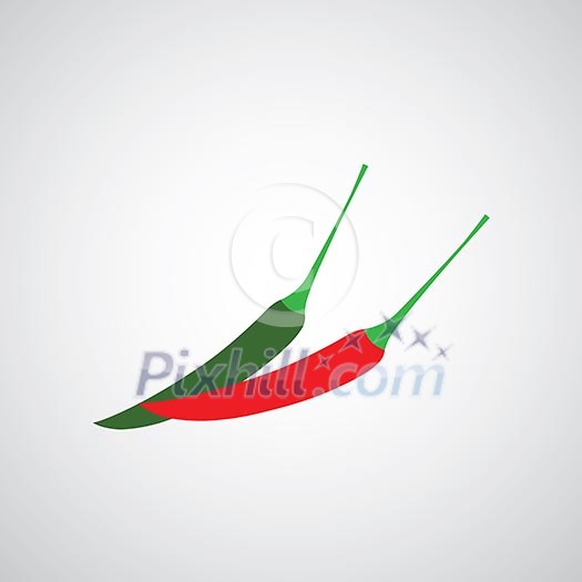 chili pepper symbol on gray background chili pepper symbol on gray background