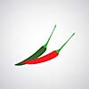 chili pepper symbol on gray background