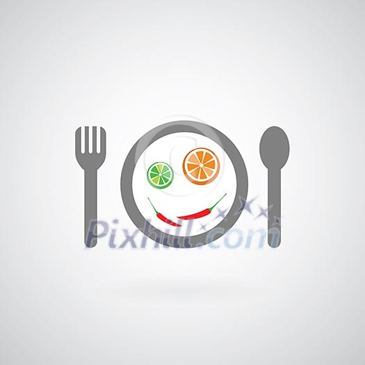 savory food symbol on gray background 