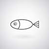 Fish symbol on gray background 