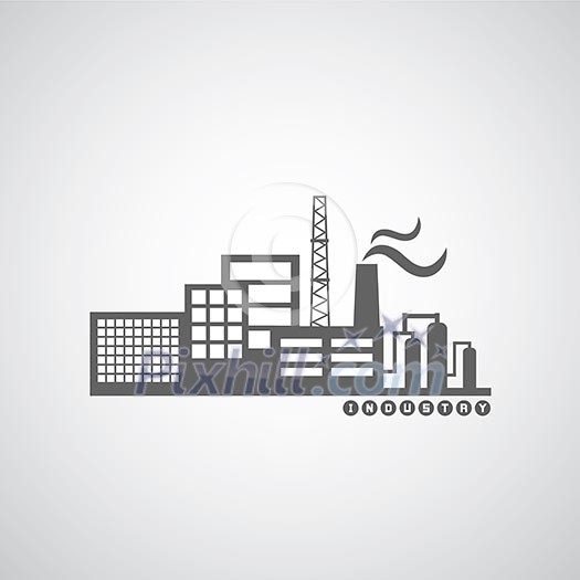 industrial factory icon on gray background