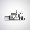 industrial factory icon on gray background