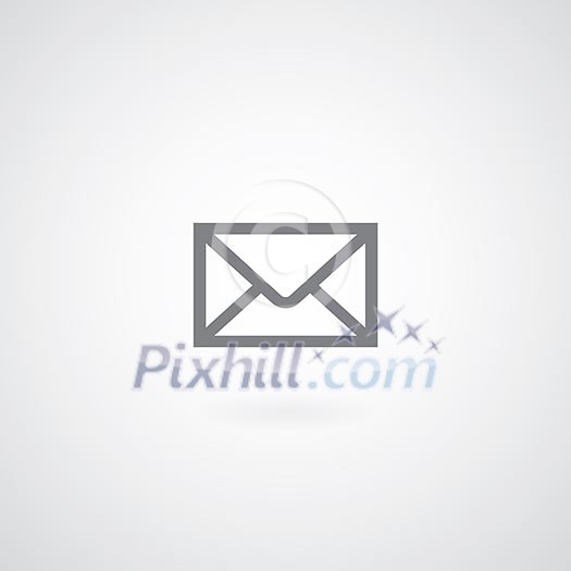envelope mail symbol on gray background 
