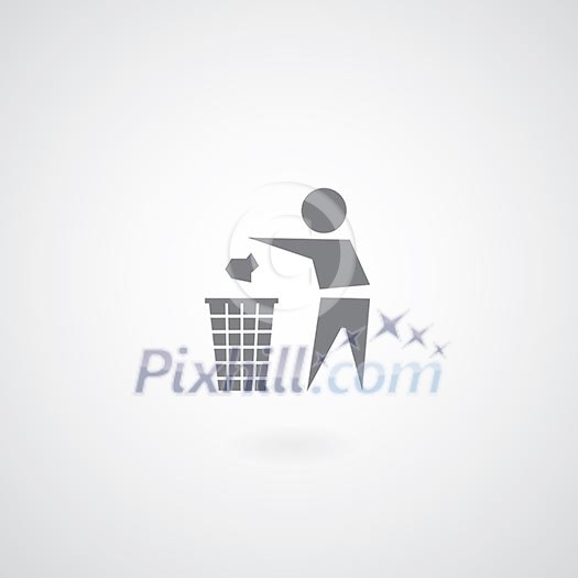 garbage symbol on gray background garbage symbol on gray background