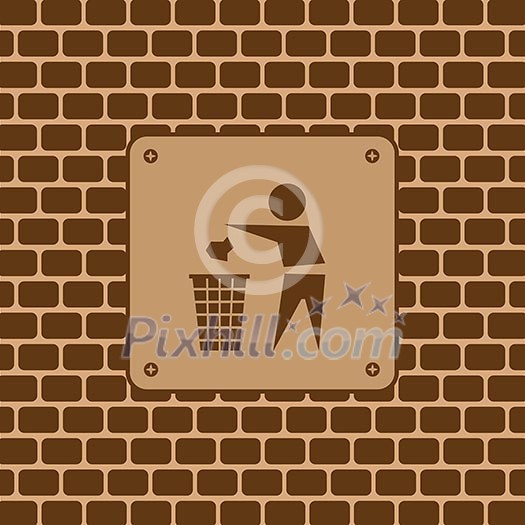 Vector garbage sign in the wall Vector garbage sign in the wall