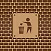 Vector garbage sign in the wall 