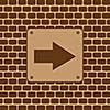 Vector arrow symbol on brick wall 