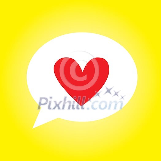 red heart Symbol Speech Bubble  