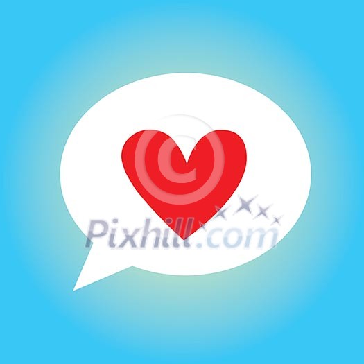 red heart Symbol Speech Bubble 