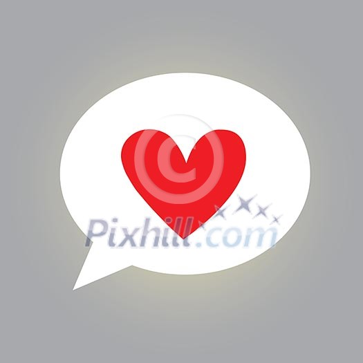 red heart Symbol Speech Bubble 